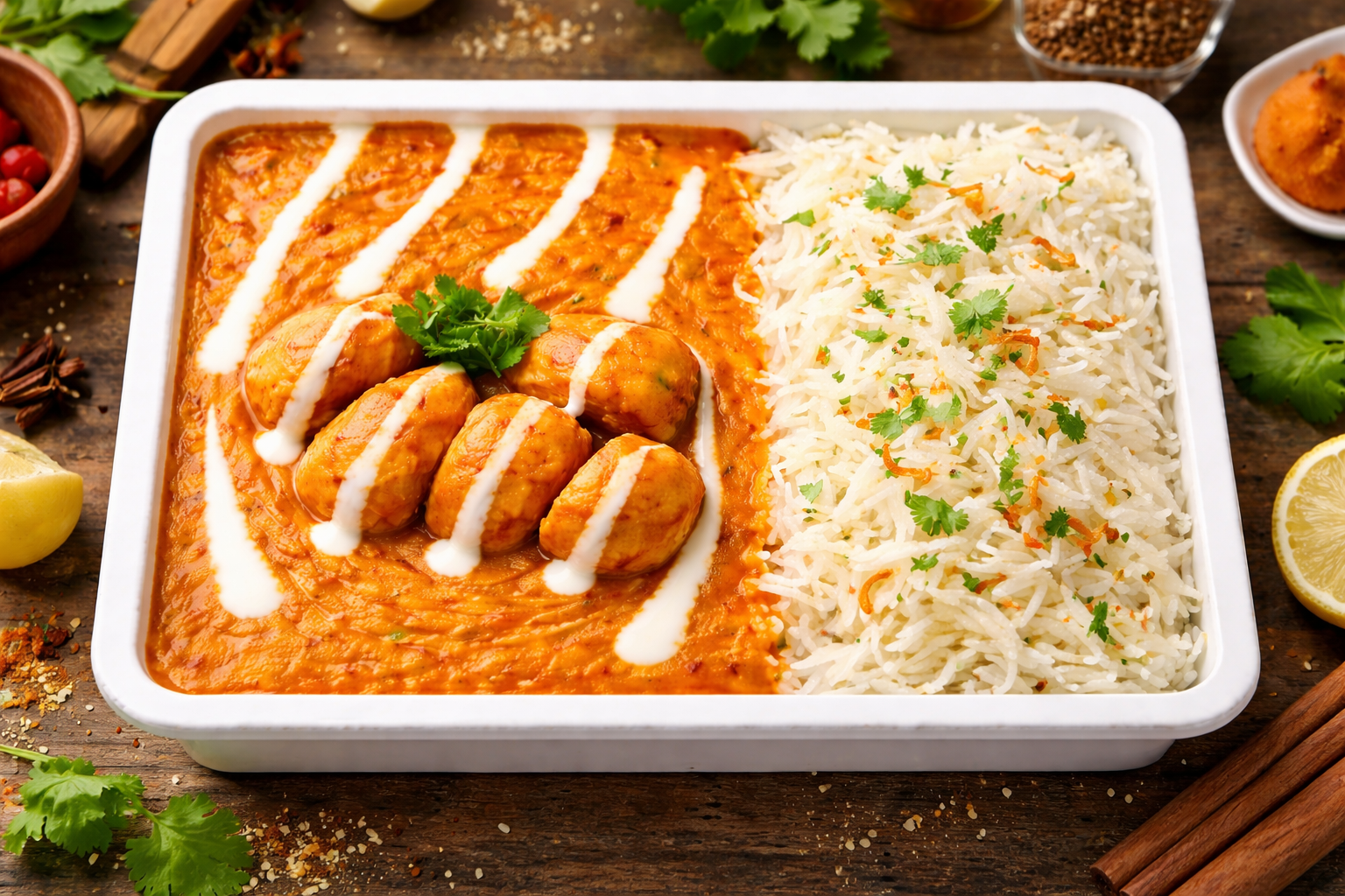 Butter chicken with rice
