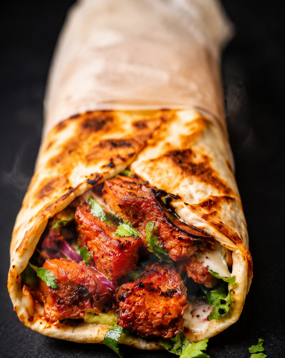 Tandoori chicken wrap